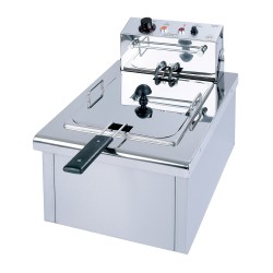 Φριτέζα ανοξείδωτη 7Lt 4500W ελληνικής κατασκευής με μονό αποσπώμενο κάδο και αποσπώμενη ηλεκτρική κεφαλή M&M PROFESSIONAL