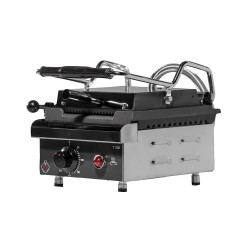 Ηλεκτρική μονή γκριλιέρα τοστιέρα με ραβδωτές πλάκες πάνω/κάτω ελληνικής κατασκευής 1600W M&M PROFESSIONAL