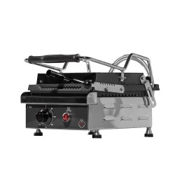 Ηλεκτρική τοστιέρα grill μονή με λείες πλάκες πάνω/κάτω των 2000W ελληνικής κατασκευής M&M PROFESSIONAL