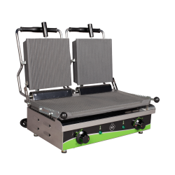 Ηλεκτρική τοστιέρα γκριλιέρα διπλή ραβδωτή πάνω/κάτω 4000W με αποσπώμενο λιποσυλλέκτη M&M PROFESSIONAL ελληνικής κατασκευής