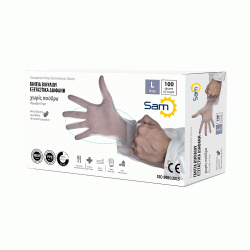 Γάντι βινύλιου λευκό χωρίς πούδρα L σε συσκευασία 100τεμ