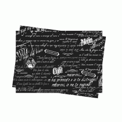 Σουπλά σε χρώμα μαύρο με λευκά γράμματα 30Χ45cm (250τεμ)