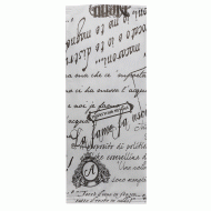 Κουβέρ σε μαύρο χρώμα με λευκά γράμματα με χαρτοπετσέτα σε διάσταση 38X38cm (125τεμ)