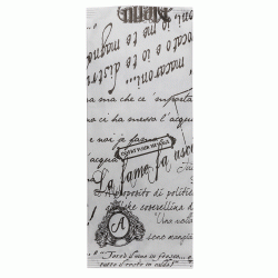 Κουβέρ σε μαύρο χρώμα με λευκά γράμματα με χαρτοπετσέτα σε διάσταση 38X38cm (125τεμ)