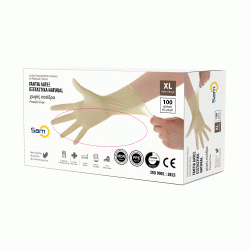 Γάντια λάτεξ Natural χωρίς πούδρα σε νούμερο XL συσκευασία 100τμχ
