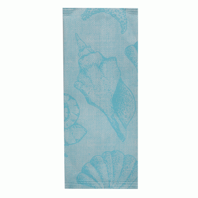 Κουβέρ γαλάζιο με κοχύλια με χαρτοπετσέτα 38X38cm (125τεμ)