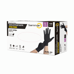 Γάντι νιτριλίου Extra αντοχής σε μαύρο χρώμα χωρίς πούδρα σε νούμερο L 100τμχ Γάντι νιτριλίου Extra αντοχής σε μαύρο χρώμα χωρίς πούδρα σε νούμερο L 100τμχ