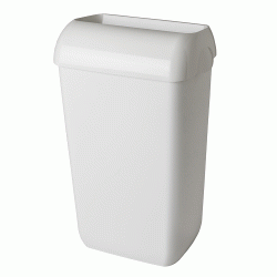 Κάδος απορριμμάτων επιτοίχιος με καπάκι λευκός