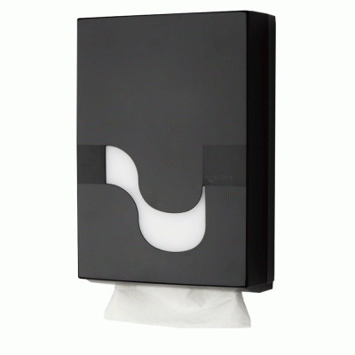 Συσκευή χειροπετσέτας μαύρη πλαστική διαστάσεων 275x125x360mm
