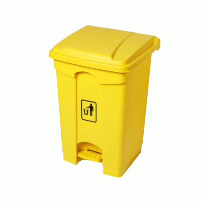 Κάδος απορριμμάτων με πεντάλ χωρητικότητας 70Lit σε χρώμα κίτρινο