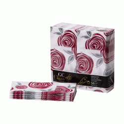 Φάκελος κουβέρ "Airlaid Rosa" σε χρώμα λευκό με λουλούδια διαστάσεων 40x40cm