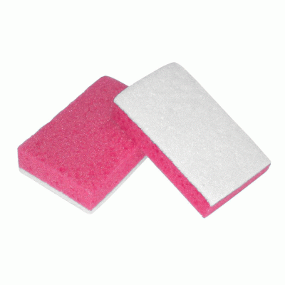 Σφουγγάρι ειδών υγιεινής επαγγελματικό σε χρώμα ροζ διαστάσεων 9x14cm σε συσκευασία 12 τμχ