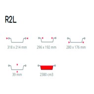 Σκεύος αλουμινίου R2L διαστάσεων 31.8x21.4x3.9cm χωρητικότητας 2380ml σε συσκευασία 5 πακέτων των 100 τμχ  Σκεύος αλουμινίου R2L διαστάσεων 31.8x21.4x3.9cm χωρητικότητας 2380ml σε συσκευασία 5 πακέτων των 100 τμχ