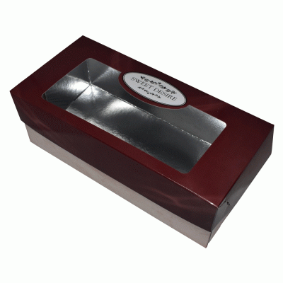 Κουτί ζαχαροπλαστικής με επίστρωση αλουμινίου ιδανικό για κορμό με παράθυρο SWEET DESIRE 31x15x10hcm