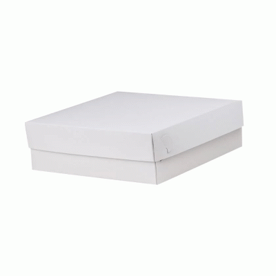 Κουτί ζαχαροπλαστικής με επίστρωση αλουμινίου χρώματος λευκό διαστάσεων 35x50x15hcm