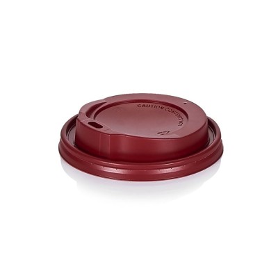 Καπάκι πλαστικό με στόμιο πιπίλα για ποτήρια 14-16oz (90mm) σε κόκκινο χρώμα σε συσκευασία 500 τεμαχίων