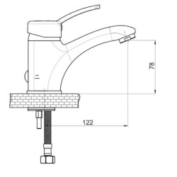 Μπαταρία λουτρού PRIMULA αναμεικτική επιτοίχια σε χρωμέ φινίρισμα MBB175