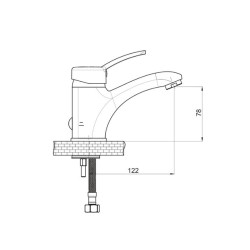 Μπαταρία νιπτήρος Primula αναμεικτική επικαθήμενη σε χρωμέ φινίρισμα MLB175