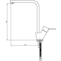 Μπαταρία νεροχύτη επικαθήμενη Tulio σε μοντέρνα τετραγωνισμένη γραμμή MΤΕ135 GPD