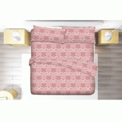 Σεντόνι Flat Geo 100% βαμβακερό 144 κλωστών σε χρώμα Amethyst διπλό