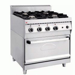 Κουζίνα με εστίες-φλόγιστρο υγραερίου ή αερίου και φούρνο 30,5 kW