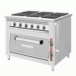Ηλεκτρική κουζίνα έξι εστιών ρεύματος 30x30 cm με φούρνο 6.000W