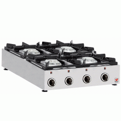 Επιτραπέζια εστία - φλόγιστρο υγραερίου ή αερίου με 4 εστίες διαστάσεων 62,5x70x16cm