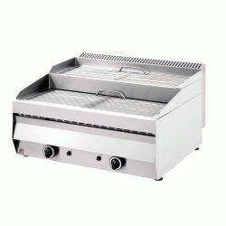 Επιτραπέζια σουβλακίερα αερίου με συρτάρι νερού 14Kw διαστάσεων 77x70x30(46)cm