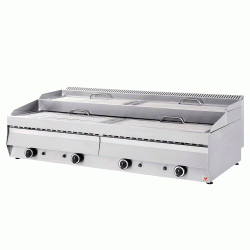 Επιτραπέζια σουβλακίερα αερίου με συρτάρι νερού 28kW διαστάσεων 141x70x30(46)cm