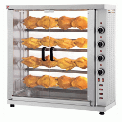 Επιτραπέζια κοτοπουλιέρα ηλεκτρική SLIM με 4 σούβλες διαστάσεων 100x38x102cm