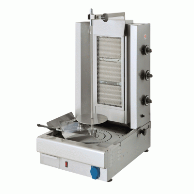 Μηχανή γύρου αερίου/υγραερίου για επαγγελματική χρήση διαστάσεων 47x50x99cm με 3 καυστήρες
