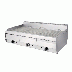 Επιτραπέζια σχαρίερα υγραερίου με συρτάρι νερού 33kW με 3 ζώνες ψησίματος