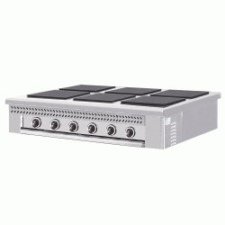 Ηλεκτρική κουζίνα 18.000 W έξι εστιών ρεύματος 30x30 cm και συρτάρι περισυλλογής