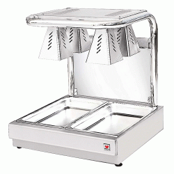 Θερμαντικό με 2 λεκάνες GN 1/1 κατάλληλο για τη συντήρηση προϊόντων 1.000W