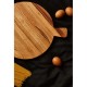 Ξύλινη πιατέλα σερβιρίσματος πίτσας Φ30cm από ξύλο καστανιάς παραδοσιακή χειροποίητη ROZOS