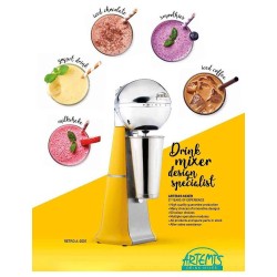 Φραπιέρα Artemis Retro A-2001/SL Επαγγελματική, Επιτραπέζια, σε ασημί χρώμα, vintage αισθητικής, αθόρυβης κίνησης, Ελληνικής κατασκευής