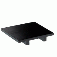 Τετράγωνη πιατέλα παρουσίασης Sushi από bamboo χρώμα μαύρο 15x15x2.5cm Ιταλικής κατασκευής Leone