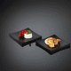 Μinimal σχεδιασμού τετράγωνο πιάτο Sushi από bamboo χρώμα μαύρο 13x13x1.7cm Ιταλικής κατασκευής Leone