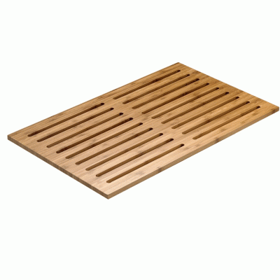 Ορθογώνια επιφάνεια κοπής ψωμιού από ξύλο bamboo 53x32.5x4cm Ιταλικής κατασκευής Leone