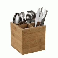 Ξύλινη τετράγωνη βάση για μαχαιροπήρουνα 4 θέσεων από bamboo, 15x15x15cm Ιταλικής κατασκευής Leone Ξύλινη τετράγωνη βάση για μαχαιροπήρουνα 4 θέσεων από bamboo, 15x15x15cm Ιταλικής κατασκευής Leone