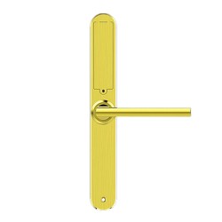 Κλειδαριά airbnb με δαχτυλικό αποτύπωμα σε χρυσό χρώμα πολύ λεπτή ιδανική για όλους τους τύπους πόρτας