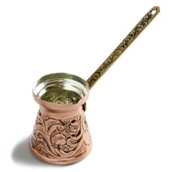Μπρίκι καφενείου χάλκινο σκαλιστό Ν.4 χειροποίητη κατασκευή 250ml παραδοσιακού σχεδιασμού
