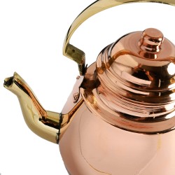 Τσαγιέρα χάλκινη παραδοσιακή 1000ml απλού σχεδιασμού σε χάλκινο χρώμα και χρυσές λεπτομέρειες