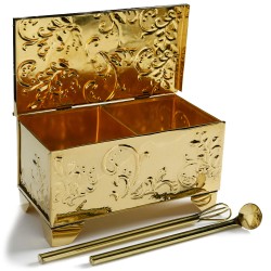 Κουταλάκι χειρός ελληνικού καφέ ορειχάλκινο 20cm παραδοσιακού σχεδιασμού