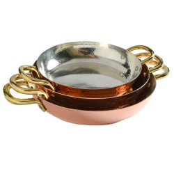 Σαγάνι γανωμένο Lux χάλκινο σφυρήλατο Φ18cm παραδοσιακής χειροποίητης κατασκευής