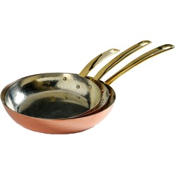 Τηγάνι γανωμένο Lux χάλκινο σφυρήλατο Φ22cm παραδοσιακής χειροποίητης κατασκευής