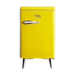 Mini Bar θερμοηλεκτρικό αθόρυβο χωρητικότητας 38lt με εσωτερικό φωτισμό led σε κίτρινο χρώμα Retro 