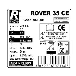 Αντλία μετάγγισης κατασκευασμένη από μπρούτζο ισχύος 0.9ΗΡ ROVER POMPE 35 CE