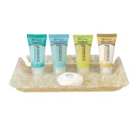 Βάση τοποθέτησης κατάλληλη για amenities από plexiglass με εφέ μπεζ μαρμάρου διαστάσεων 21x16cm Βάση τοποθέτησης κατάλληλη για amenities από plexiglass με εφέ μπεζ μαρμάρου διαστάσεων 21x16cm