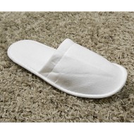 Παντόφλες κλειστές μπουρνουζέ ξενοδοχειακού τύπου με πάχος σόλας 3mm σε λευκό χρώμα
